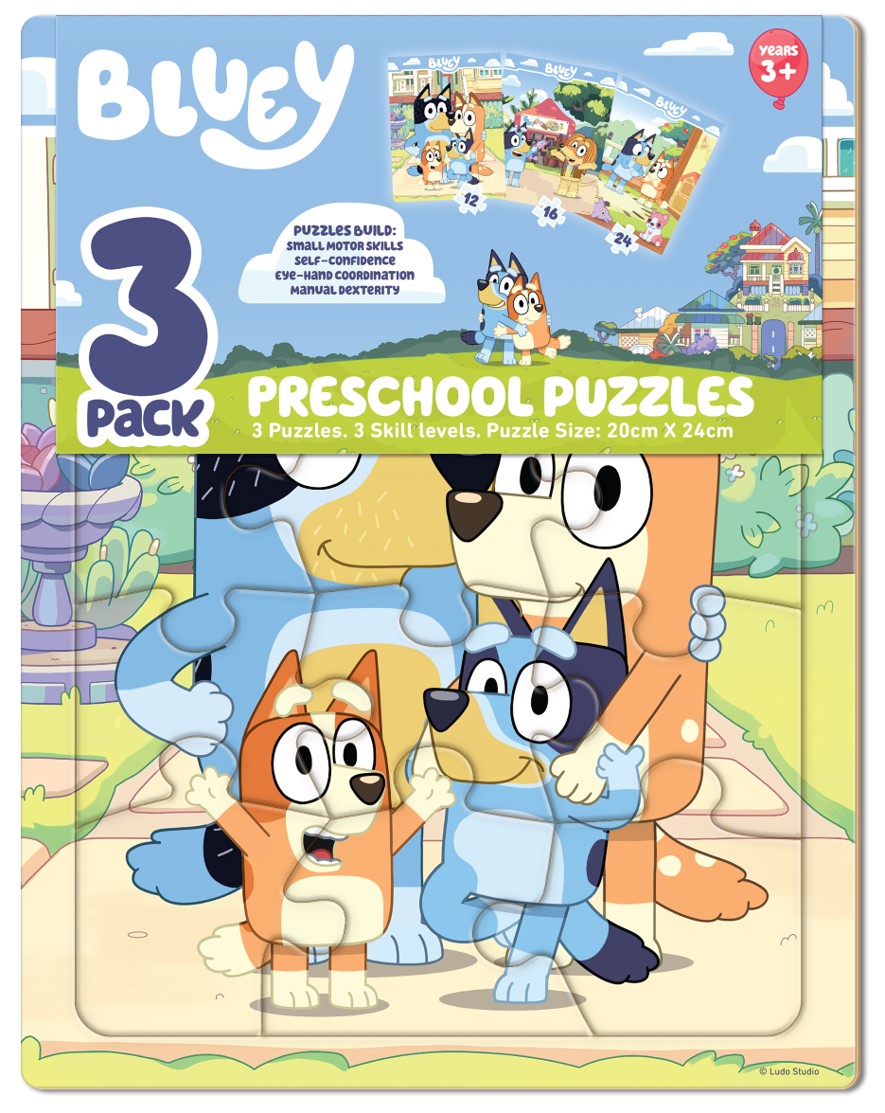 JIGSAW PUZZLE BLUEY PRESCHOOL 3PK   G87979