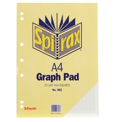 GRAPH PAD SPIRAX 802 A4 2MM 25LF   G88020