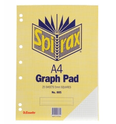 GRAPH PAD SPIRAX 805 A4 5MM 25LF   G88050