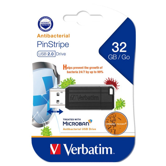 USB DRIVE VERBATIM STORE'N'GO MICROBAN 2.0 32GB BLACK   G88290