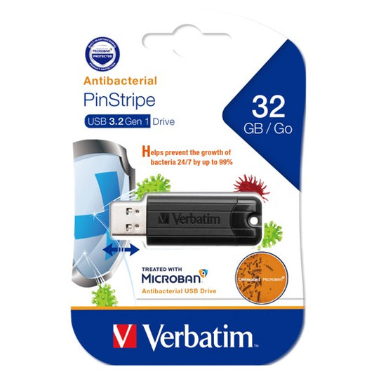 USB DRIVE VERBATIM STORE'N'GO MICROBAN 3.0 32GB BLACK   G88293