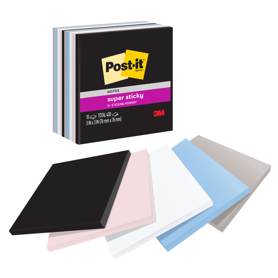 NOTES SUPER STICKY POST-IT 76X76 654-10SSNE SIMPLY SERENE 430 SHT   G88340