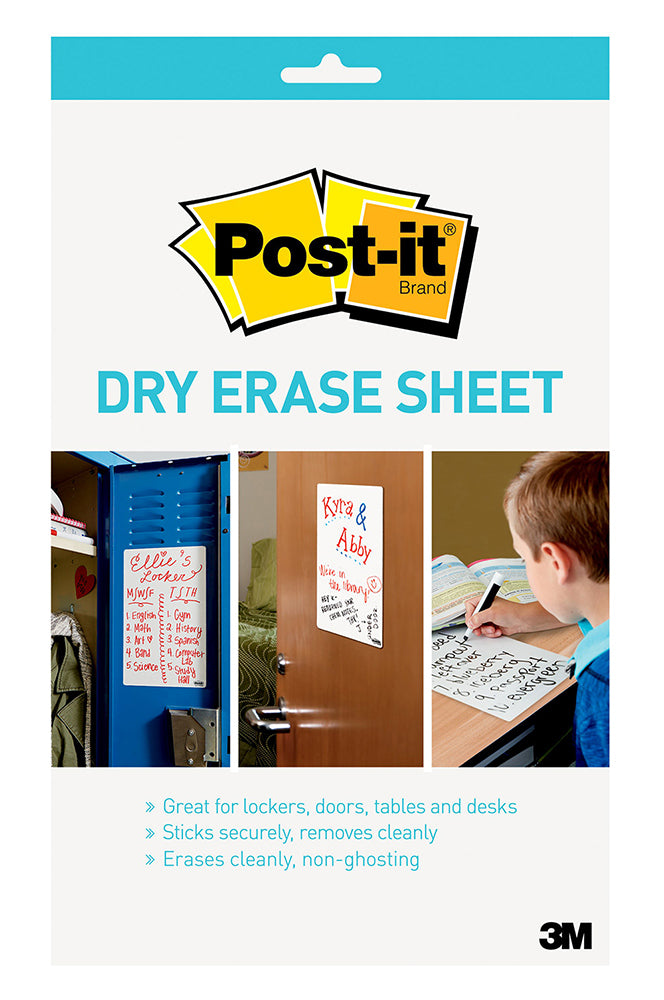 DRY ERASE SHEET POST-IT 177X287MM WHITE PK3   G88348