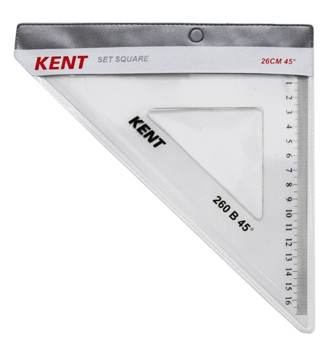 SET SQUARE KENT 260MM 45 DEGREES   G88656