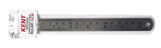 STEEL RULER KENT 15CM IMPERIAL & METRIC   G88692