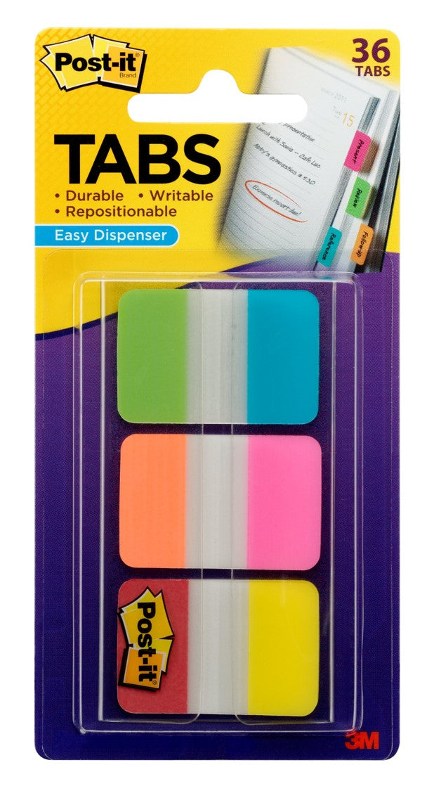 FILING TABS POST-IT 686-AYOPRLT DISPENSER ASST PK36   G88835