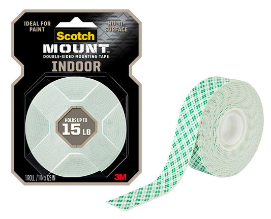 MOUNTING TAPE  SCOTCH 2.5CMX3.2M 314H-MED D/SIDED INDOOR WHITE   G88838