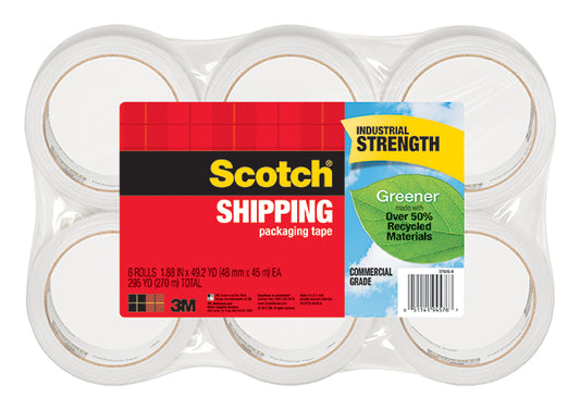 SHIPPING TAPE  SCOTCH 48MMX45M 3750-G-6 CLEAR  PK6   G88839