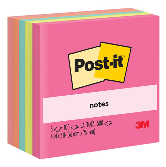 NOTES POST-IT 654-5AN 76X76MM CAPET/OPOTI PK5 100SHT/PAD   G89343