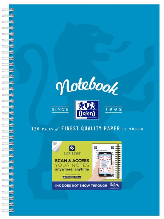 NOTEBOOK OXFORD A4 SCRIBZEE® COMPATIBLE TURQUIOSE 120PG   G89433