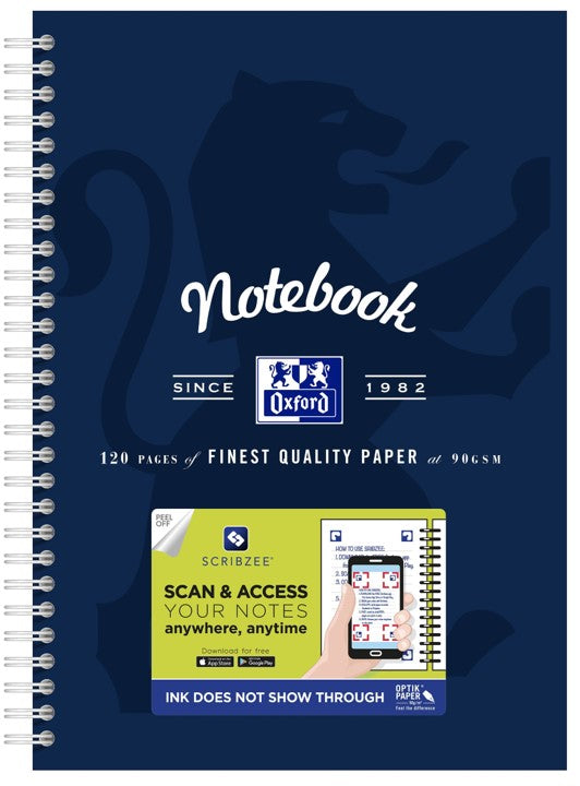 NOTEBOOK OXFORD B5 SCRIBZEE® COMPATIBLE NAVY 120PG   G89436