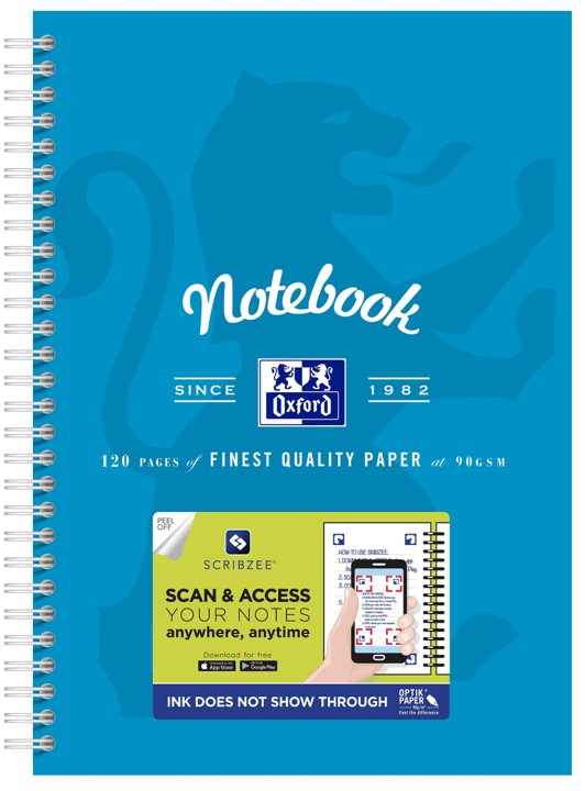 NOTEBOOK OXFORD B5 SCRIBZEE® COMPATIBLE TURQUIOSE 120PG   G89437