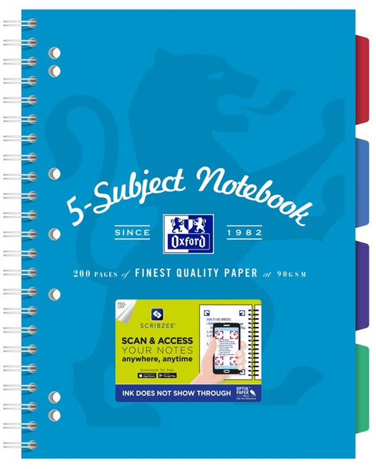 SUBJECT BOOK OXFORD A4 SCRIBZEE® COMPATIBLE TURQUIOSE 200PG   G89440