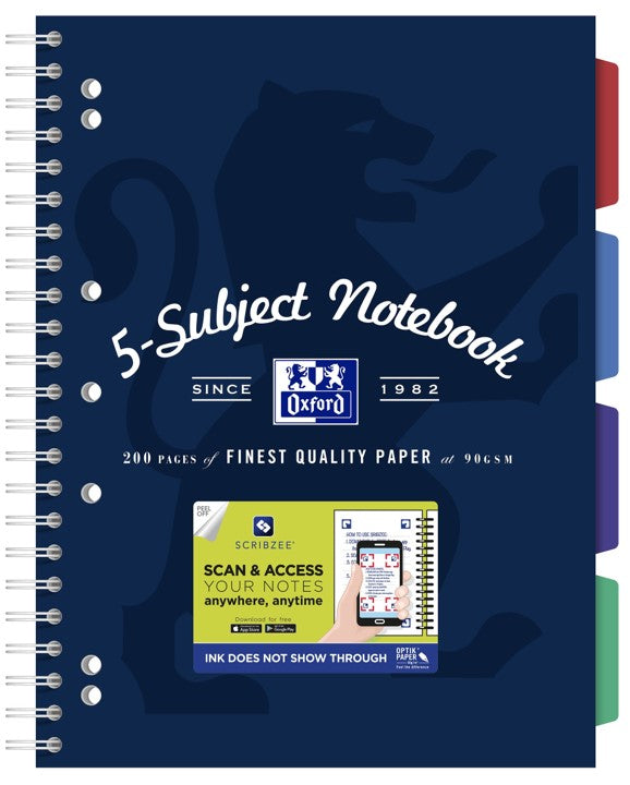 SUBJECT BOOK OXFORD A4 SCRIBZEE® COMPATIBLE NAVY 200PG   G89441