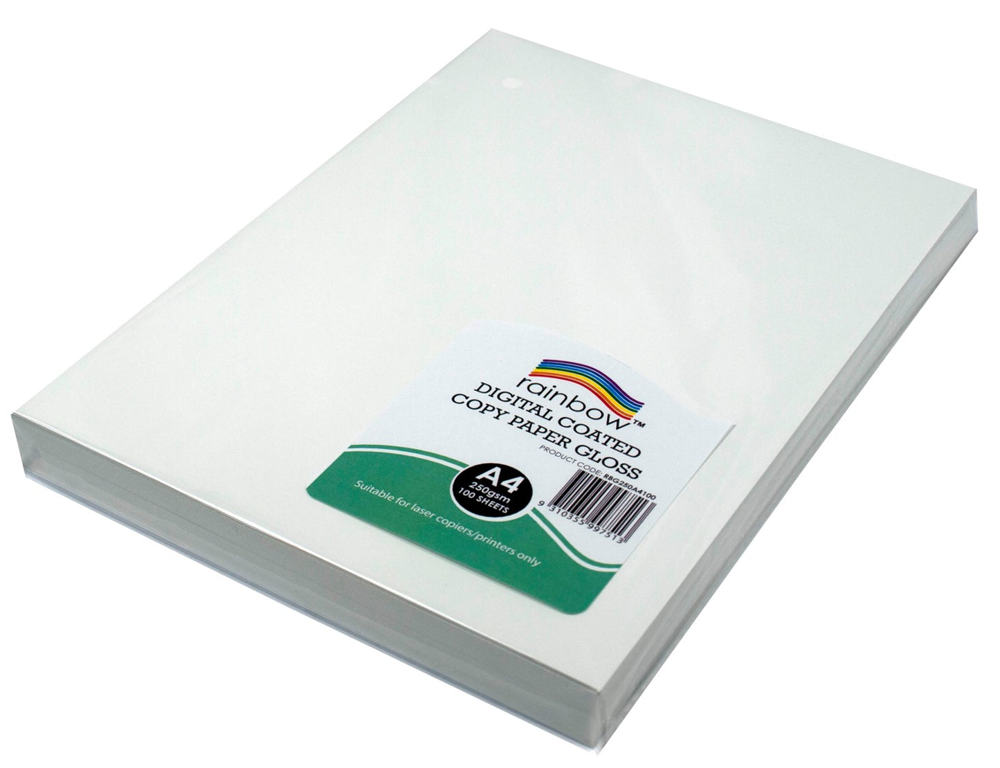 DIGITAL COPY PAPER RAINBOW A4 GLOSS 250GSM WHITE PK100   G89653