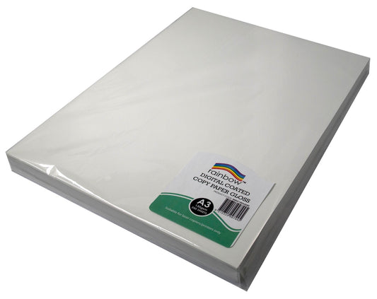 DIGITAL COPY PAPER RAINBOW A3 GLOSS 130GSM WHITE PK250   G93466