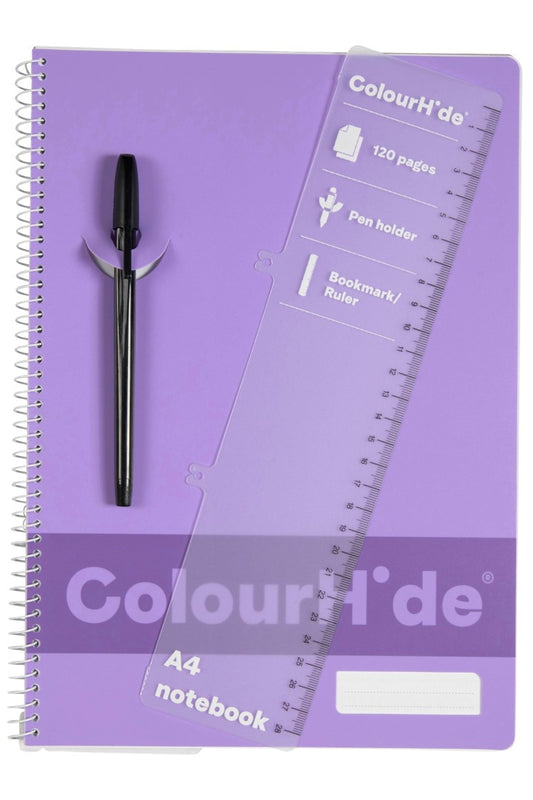 NOTEBOOK COLOURHIDE A4 LAVENDER 120PGPG   G93572