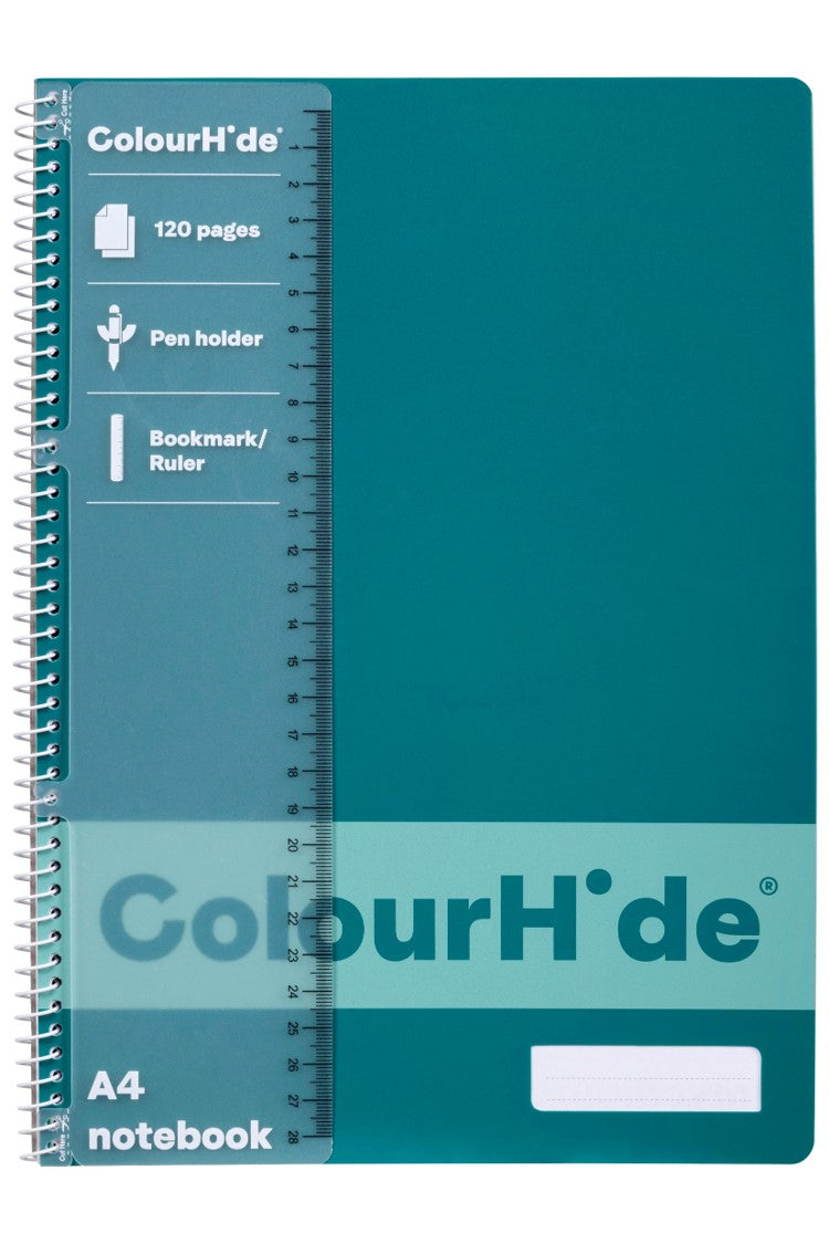 NOTEBOOK COLOURHIDE A4 TEAL GREEN 120PGPG   G93573