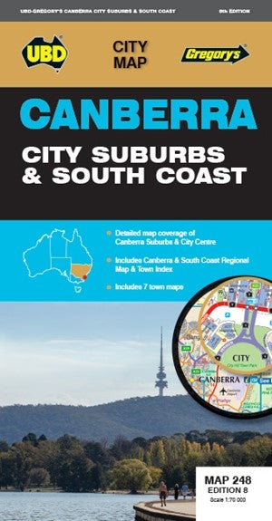 MAP UBD/GRE 690 X 920 CANBERRA CITY SUBURBS & SOUTH COAST 248 8TH ED   G93806