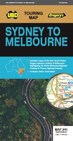 MAP UBD/GRE 690 X 920 SYDNEY TO MELBOURNE 245 9TH ED   G93807