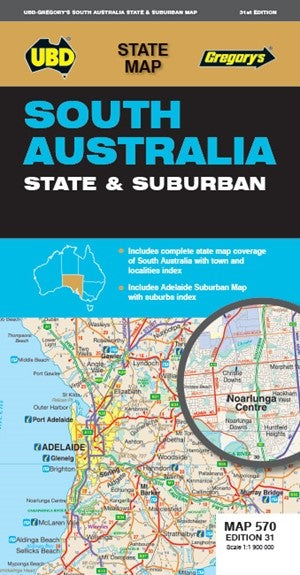 MAP UBD/GRE 690 X 920 SOUTH AUSTRALIA STATE & SUBURBAN 570 31ST ED   G93810