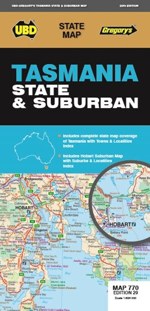 MAP UBD/GRE 690 X 920 TASMANIA STATE & SUBURBAN 770 29TH ED   G93811