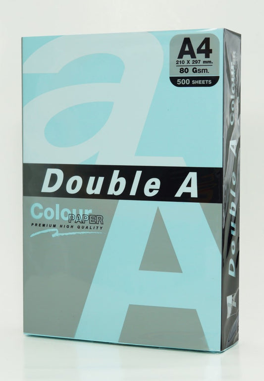 COPY PAPER DOUBLE A A4 80GSM PASTEL COLOUR OCEAN BLUE PK 500   G93815