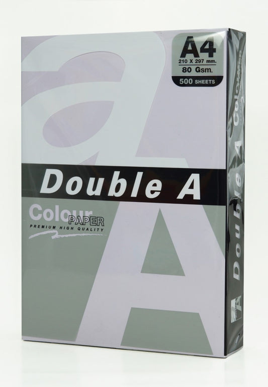 COPY PAPER DOUBLE A A4 80GSM PASTEL COLOUR LAVENDER PK 500   G93816