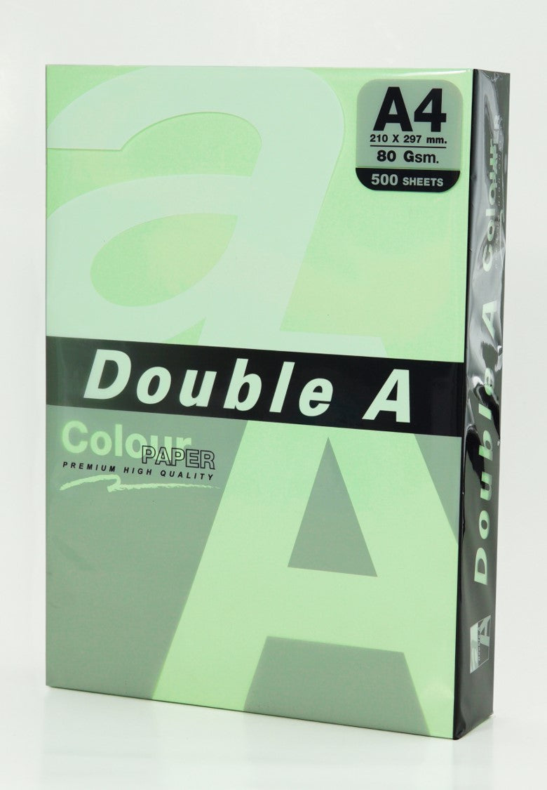 COPY PAPER DOUBLE A A4 80GSM PASTEL COLOUR EMERALD PK 500   G93818