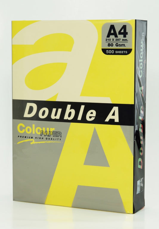 COPY PAPER DOUBLE A A4 80GSM DEEP COLOUR RAINBOW 5 X ASSORTED PK 500   G93821