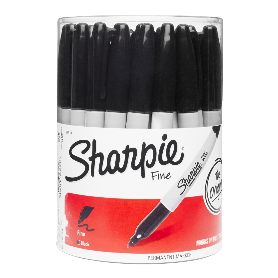 MARKER SHARPIE PERMANENT FINE 1.0MM BLACK CANISTER 36   G93851