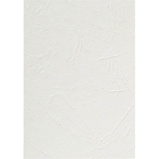 BINDING COVER GNS BASIC A4 300GSM LEATHERGRAIN WHITE PK100   G94409