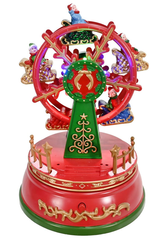 MUSICAL XMAS 18X13X13CM SPINNING FERRIS WHEEL BATT RQD   G94510