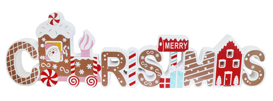 DECO TABLE SIGN XMAS 39.5X11X2CM GINGERBREAD CHRISTMAS   G94514