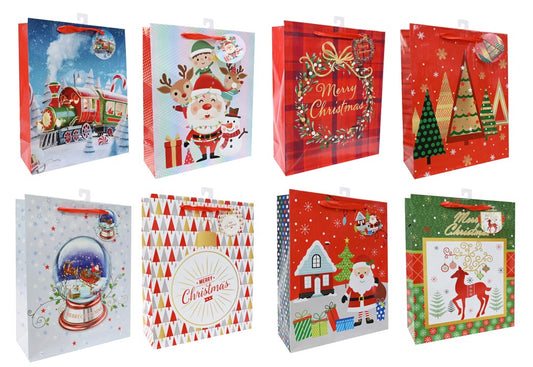 GIFT BAG XMAS PRINTED MEGA MIX LARGE ASST   G94518