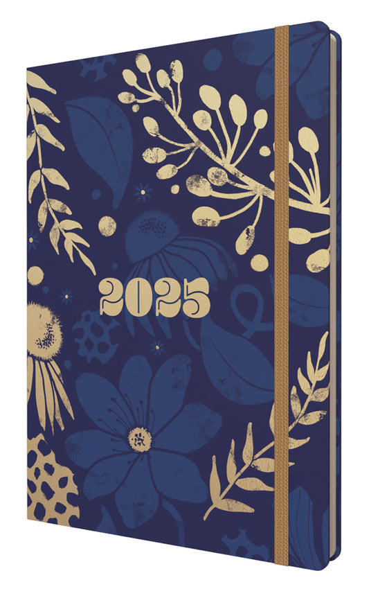 DIARY 2025 COLLINS ABSTRACT BOTANICALS A5 E-AB153.59-25 RECYCLED WTV NAVY   G94727.25