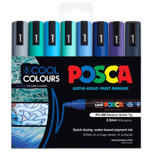 MARKER UNI PC5M COOL COLOURS WLT8   G94812