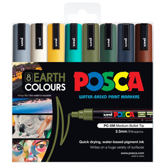 MARKER UNI PC5M EARTH COLOURS WLT8   G94813