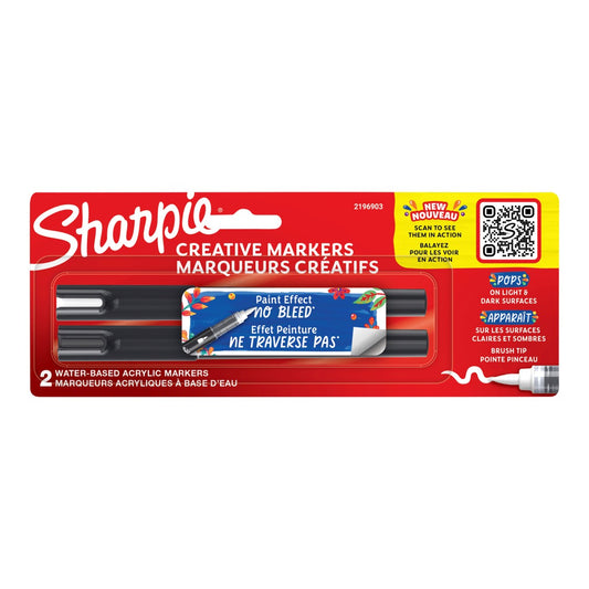 MARKER CREATIVE SHARPIE BRUSH TIP 2CD ASST   G94977