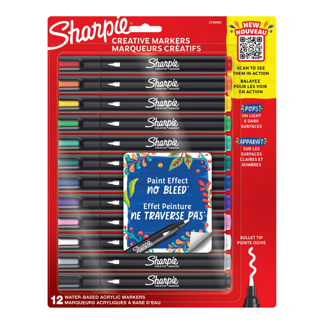 MARKER CREATIVE SHARPIE BULLET TIP 12CD ASST   G94991