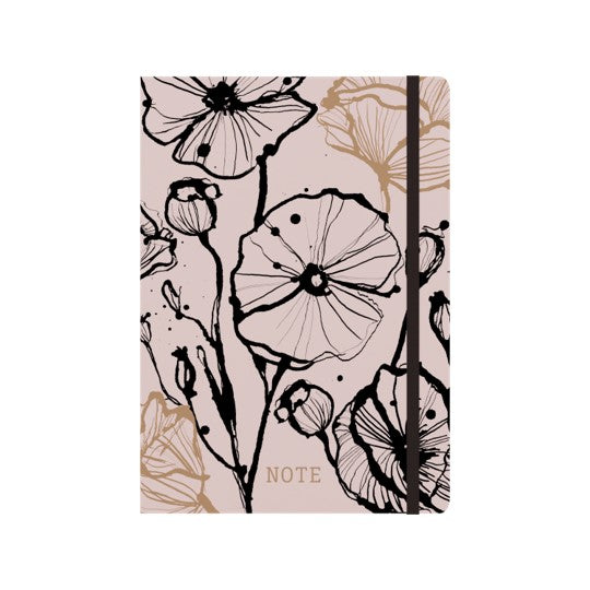 NOTEBOOK ABSTRACT BOTANICAL A5 E-AB15R.50 RECYCLED PINK   G95232