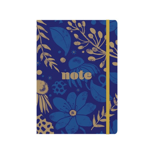 NOTEBOOK ABSTRACT BOTANICAL A5 E-AB15R.59 RECYCLED NAVY   G95233