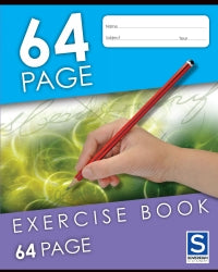 EXERCISE BOOK SOVEREIGN 225X175MM 8MM RULED 64PG   G96064