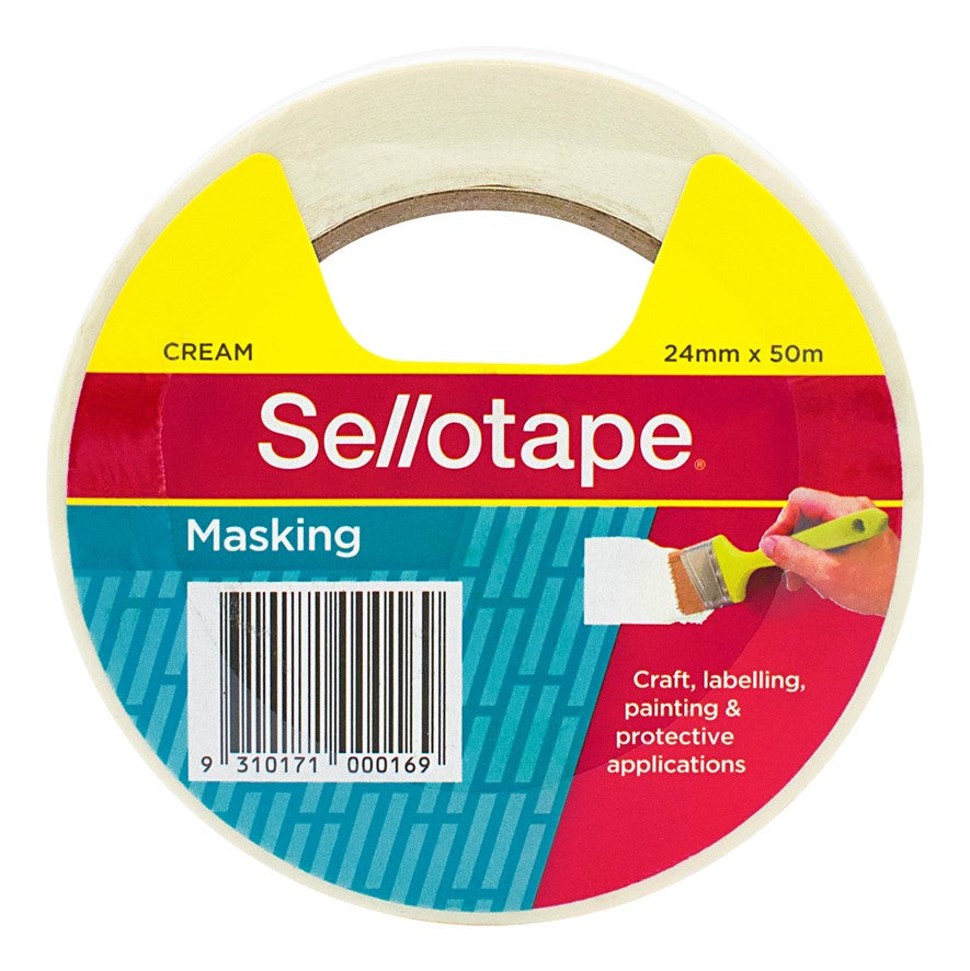 TAPE MASKING SELLO 24MMX50M CREAM   G99802