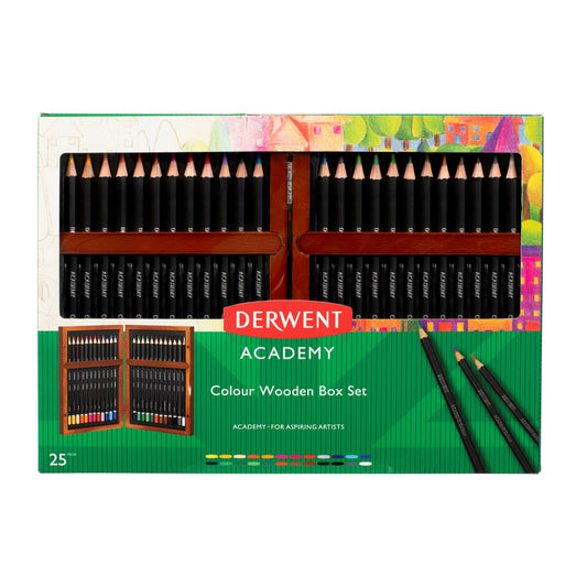 PENCIL COLOURED DERWENT ACADEMY WOODEN SET 24