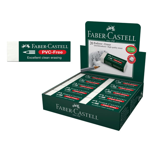 ERASER FABER-CASTELL 7085-20 LARGE WITH SLEEVE PVC FREE